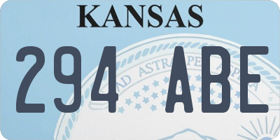 KS license plate 294ABE
