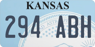 KS license plate 294ABH