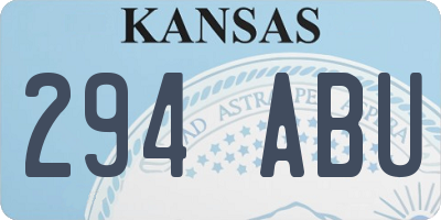KS license plate 294ABU