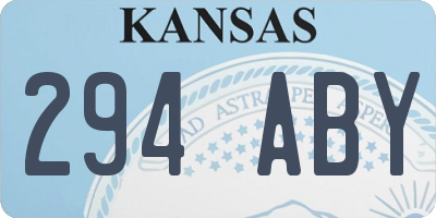 KS license plate 294ABY