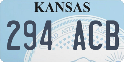 KS license plate 294ACB