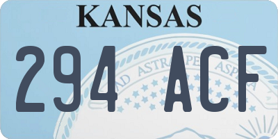 KS license plate 294ACF