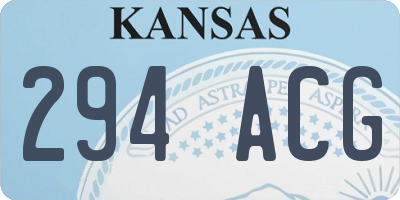 KS license plate 294ACG