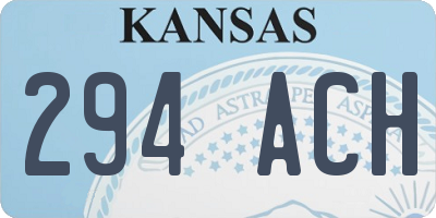 KS license plate 294ACH