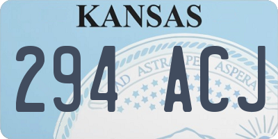 KS license plate 294ACJ