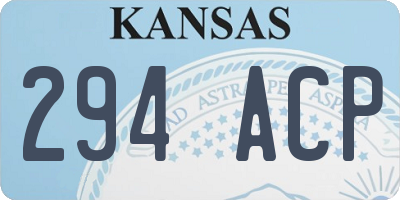 KS license plate 294ACP