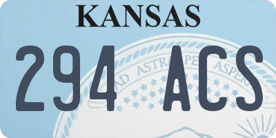 KS license plate 294ACS