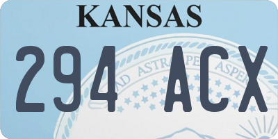 KS license plate 294ACX