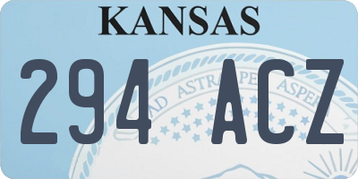 KS license plate 294ACZ