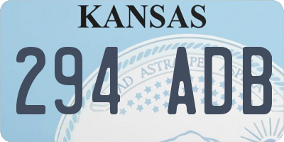 KS license plate 294ADB