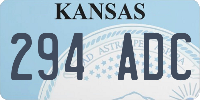 KS license plate 294ADC
