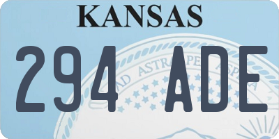 KS license plate 294ADE
