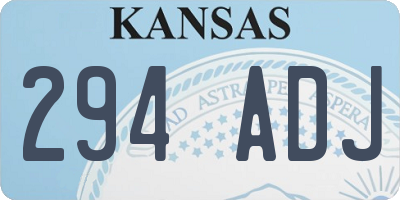 KS license plate 294ADJ