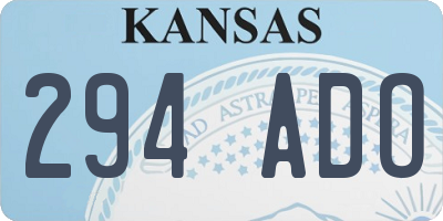 KS license plate 294ADO