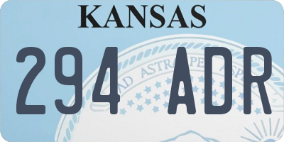 KS license plate 294ADR