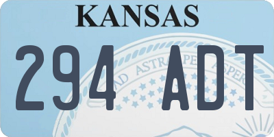 KS license plate 294ADT