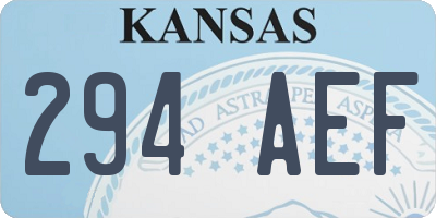 KS license plate 294AEF