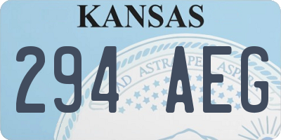 KS license plate 294AEG