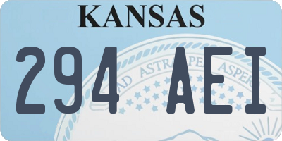 KS license plate 294AEI