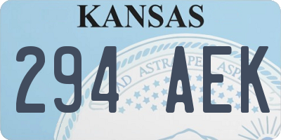 KS license plate 294AEK