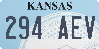 KS license plate 294AEV