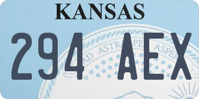 KS license plate 294AEX