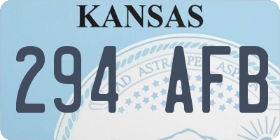 KS license plate 294AFB
