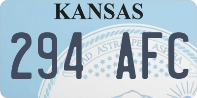 KS license plate 294AFC