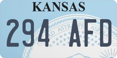 KS license plate 294AFD