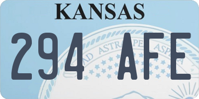 KS license plate 294AFE