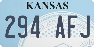 KS license plate 294AFJ