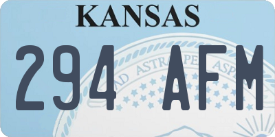KS license plate 294AFM
