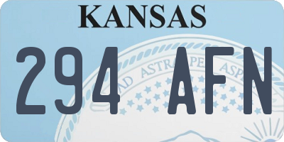 KS license plate 294AFN