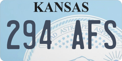 KS license plate 294AFS