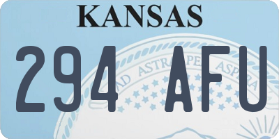 KS license plate 294AFU