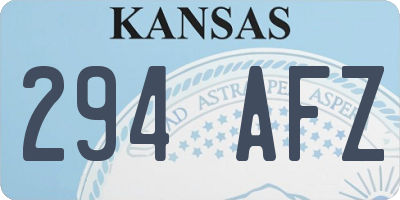 KS license plate 294AFZ