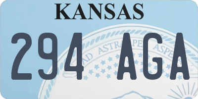 KS license plate 294AGA