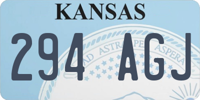 KS license plate 294AGJ