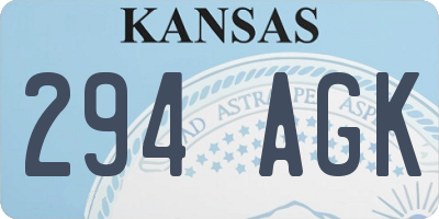 KS license plate 294AGK