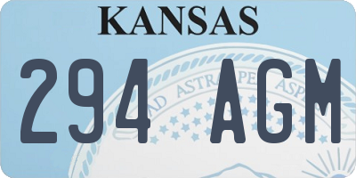 KS license plate 294AGM