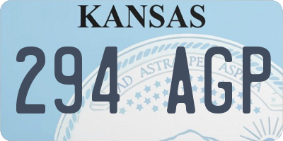 KS license plate 294AGP