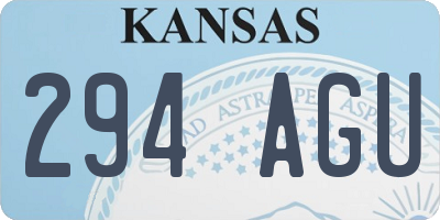 KS license plate 294AGU