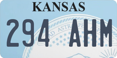 KS license plate 294AHM