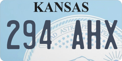 KS license plate 294AHX