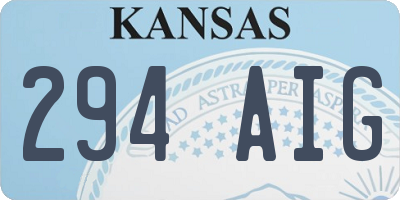 KS license plate 294AIG