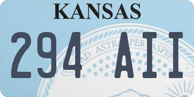 KS license plate 294AII
