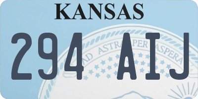 KS license plate 294AIJ