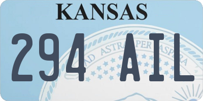 KS license plate 294AIL
