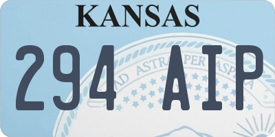 KS license plate 294AIP