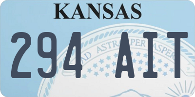 KS license plate 294AIT
